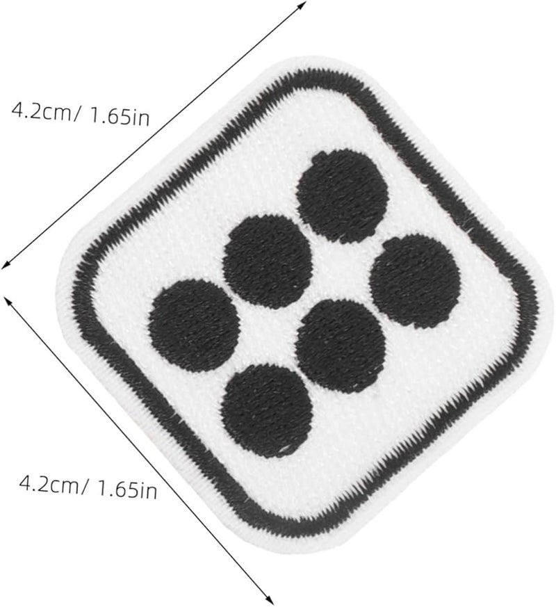 6 قطع لطيفة من رقع النرد المطرزة ذاتية اللصق للكي على الملابس والحقائب والقبعات لتزيين DIY - Image 2